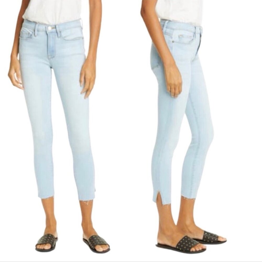Frame Light Wash Skinny Crop Jeans - Women's